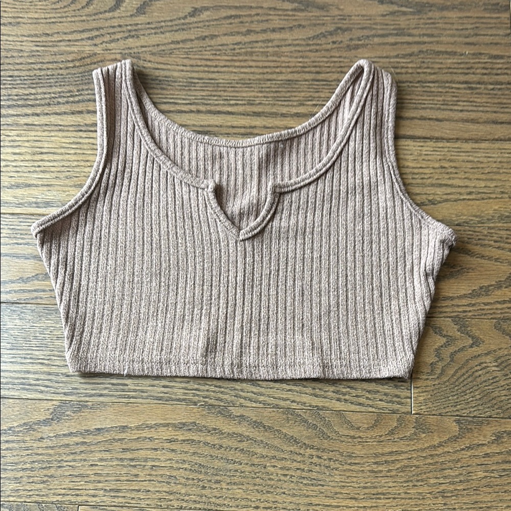 Ribbed Tan Crop Top